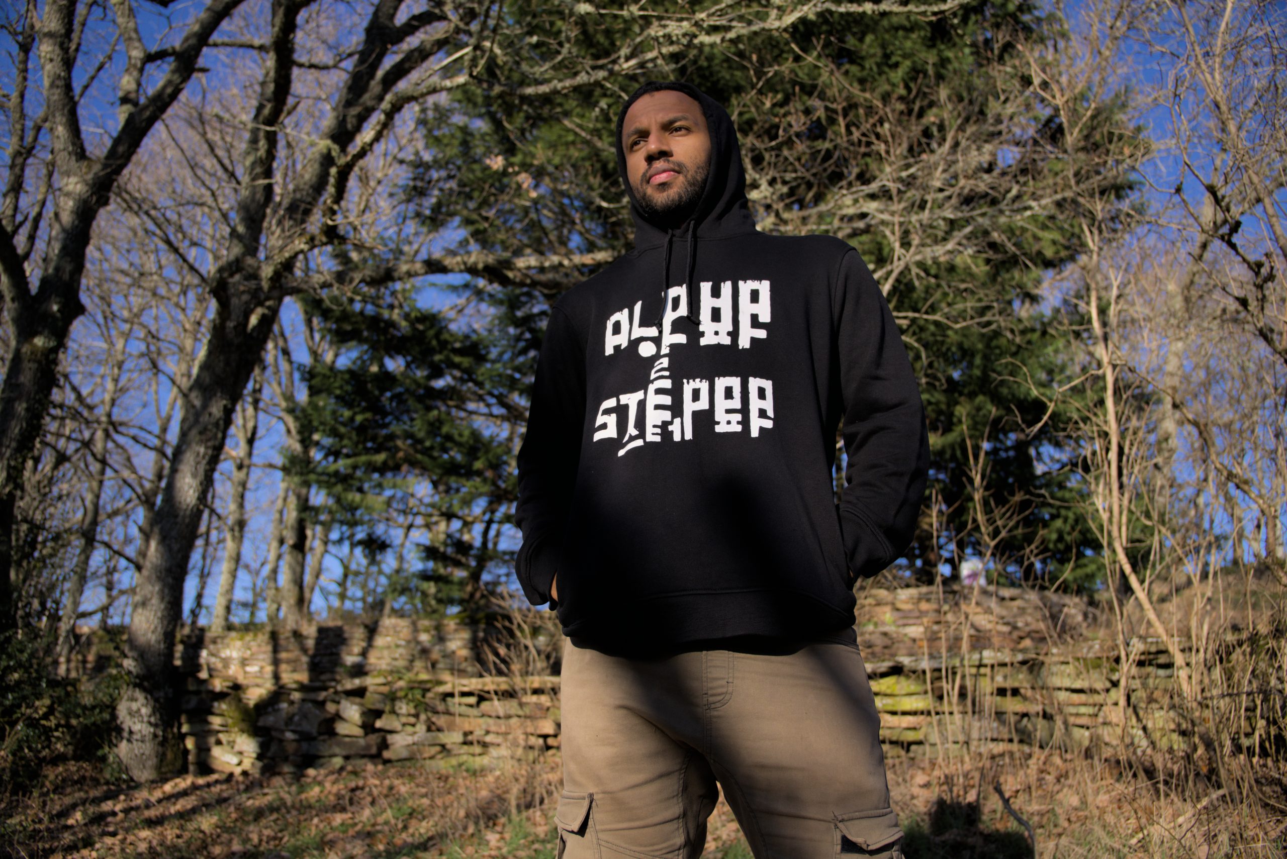 Alpha Steppa Organic Hoodie (Men's/Unisex) [BLACK]