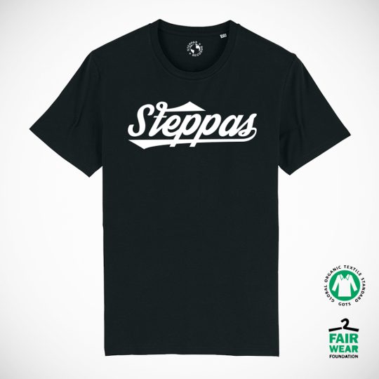 Steppas "Swash" Organic T-Shirt (Men's/Unisex) [BLACK]