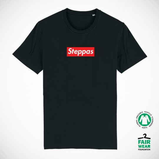 "Steppas Box" Organic T-Shirt (Men's/Unisex) [BLACK]