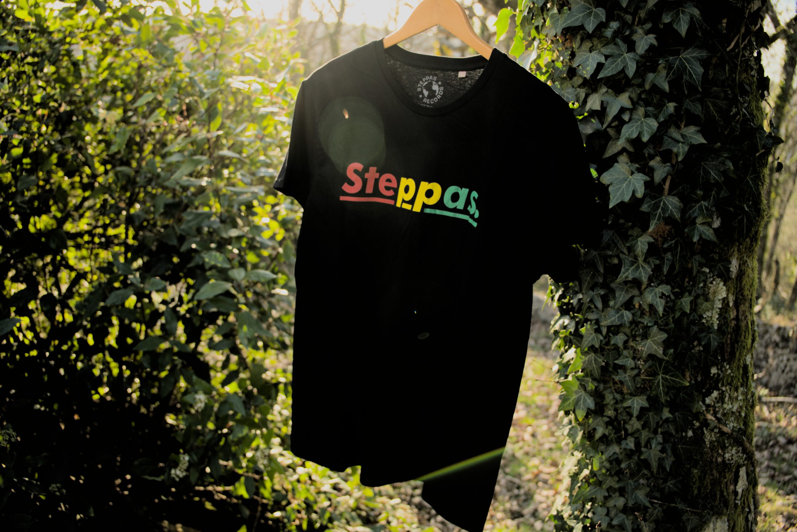 Steppas "Red-Yellow-Green" Organic T-Shirt (Men's/Unisex) [BLACK]