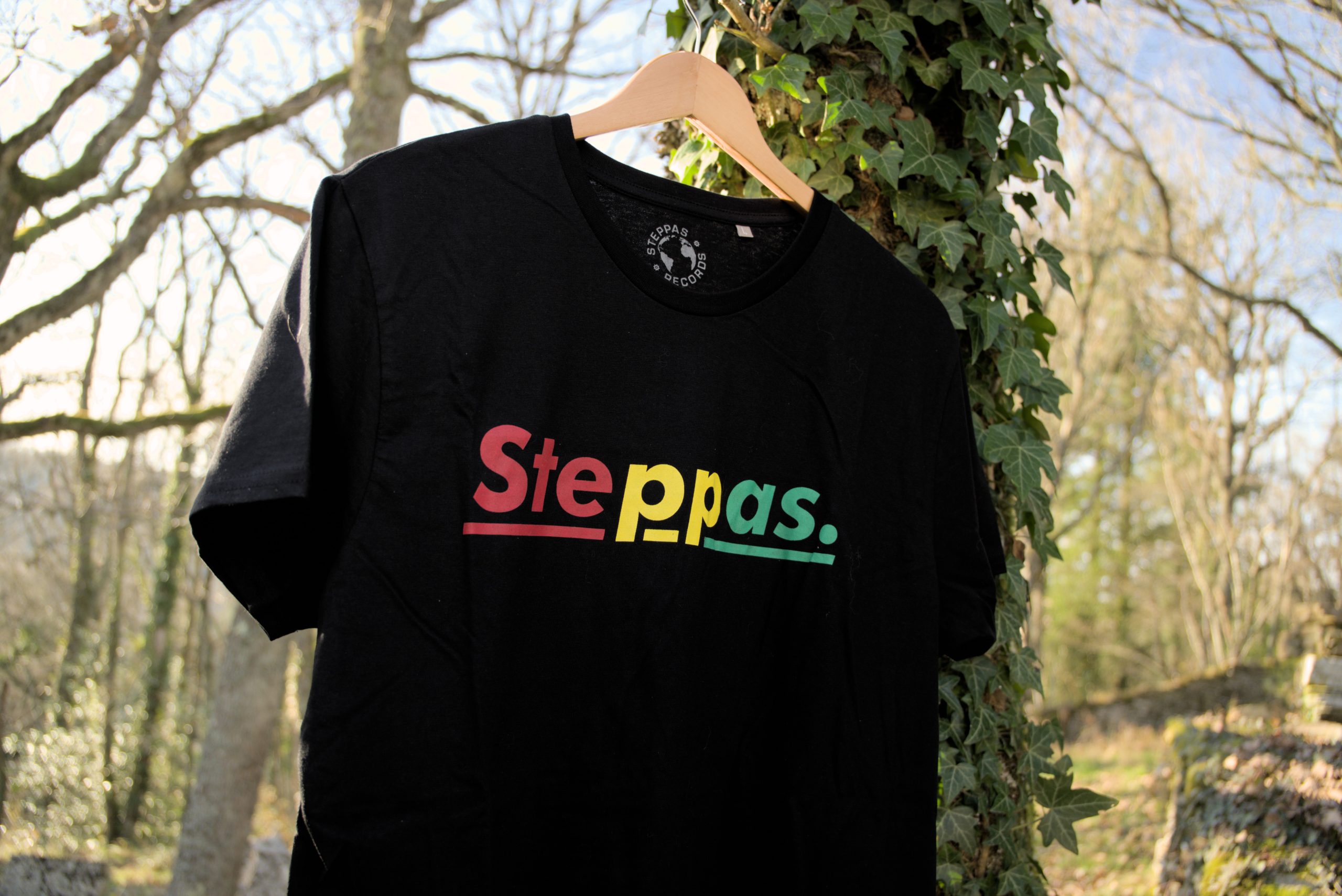 Steppas "Red-Yellow-Green" Organic T-Shirt (Men's/Unisex) [BLACK]