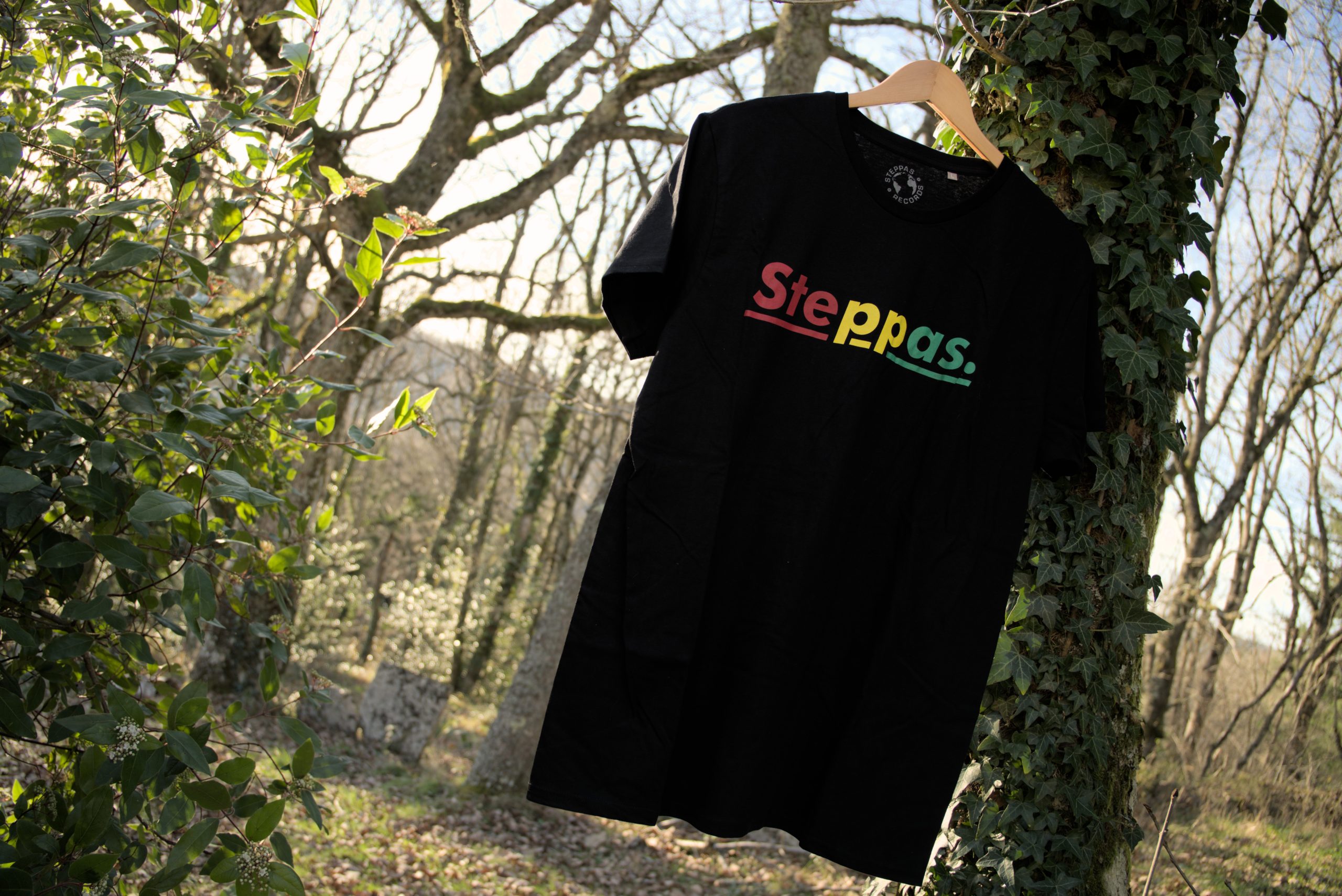 Steppas "Red-Yellow-Green" Organic T-Shirt (Men's/Unisex) [BLACK]