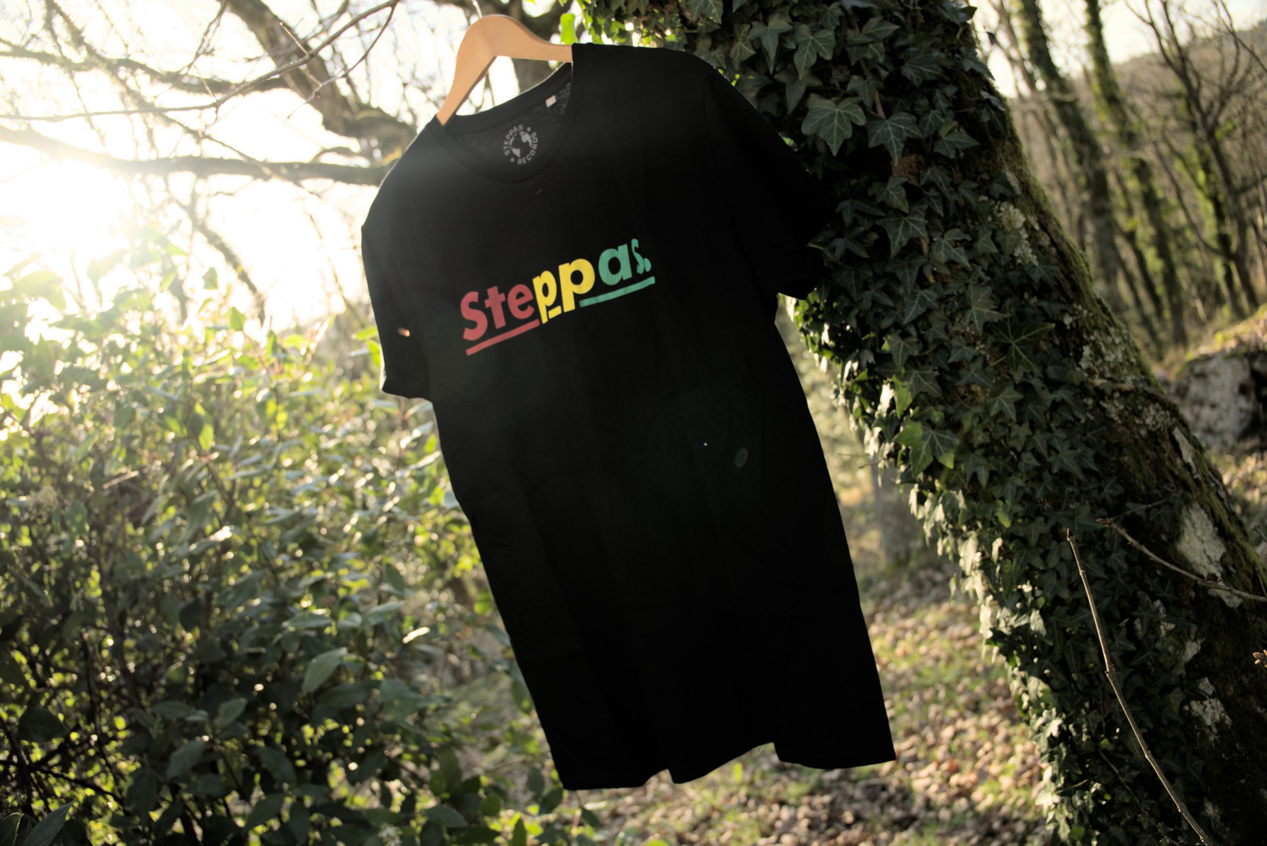 Steppas "Red-Yellow-Green" Organic T-Shirt (Men's/Unisex) [BLACK]