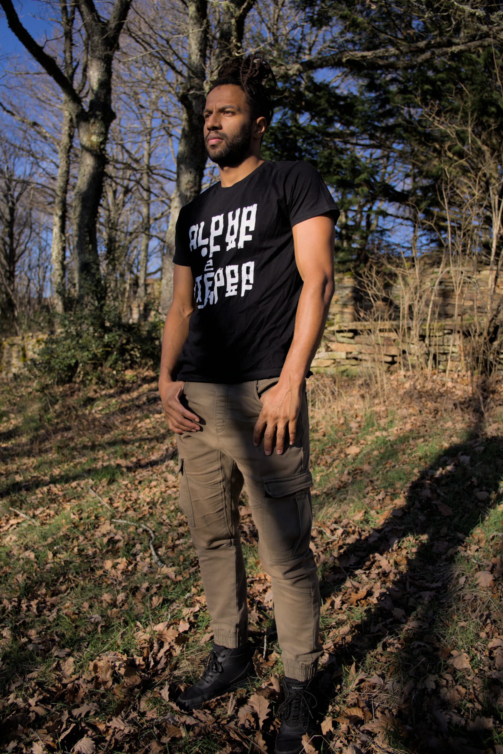 Alpha Steppa Organic T-Shirt (Men's/Unisex) [BLACK]