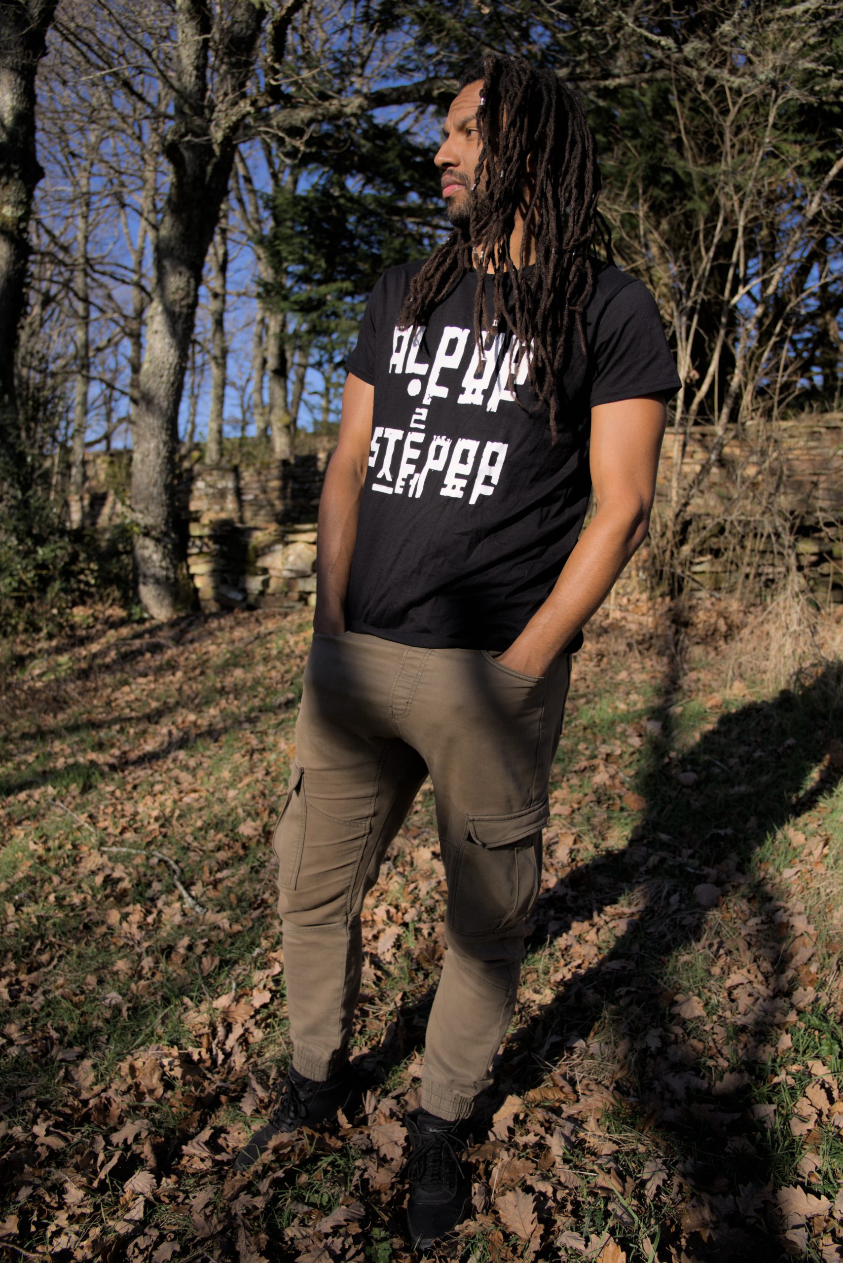 Alpha Steppa Organic T-Shirt (Men's/Unisex) [BLACK]