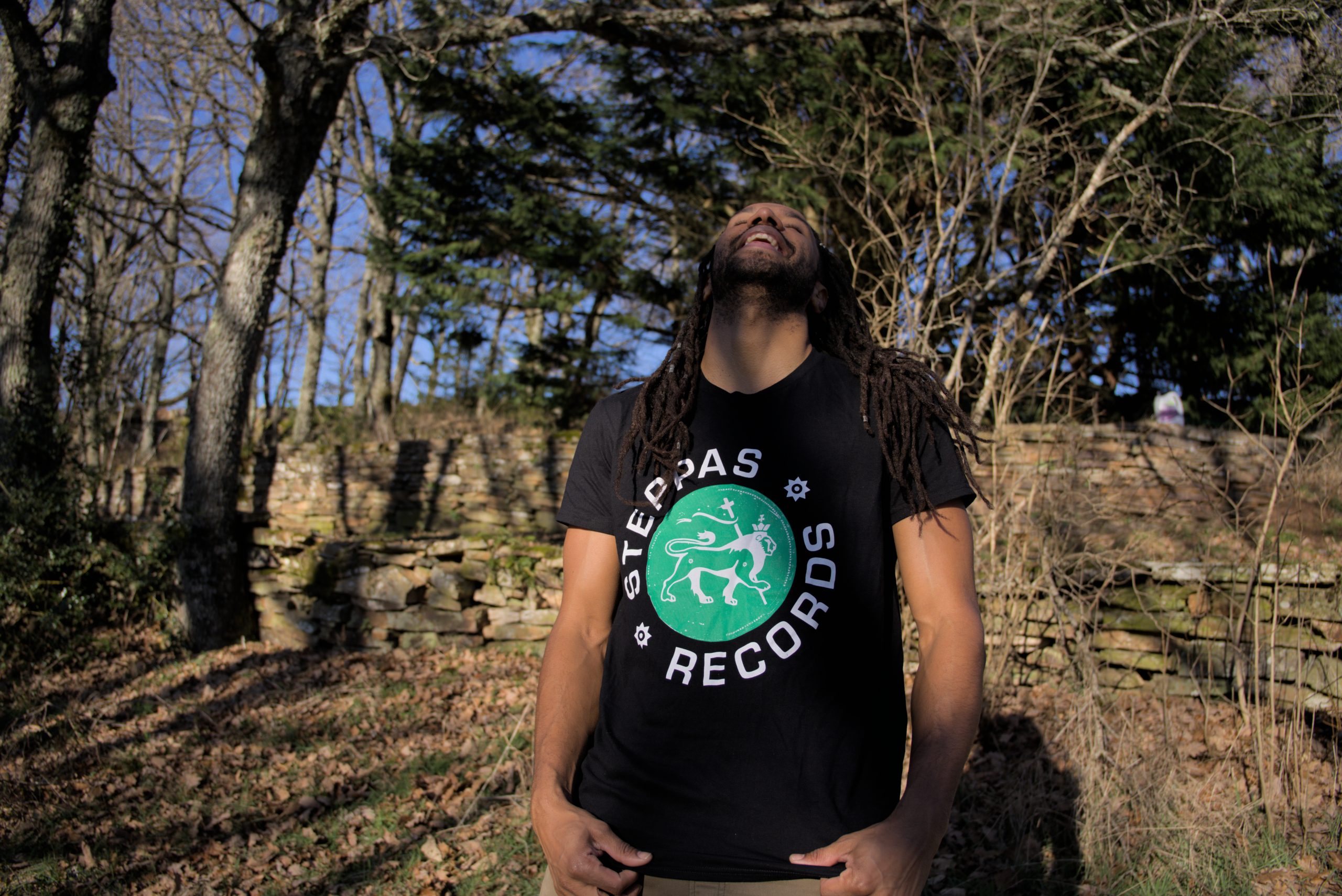 Steppas "Lion" Organic T-Shirt (Men's/Unisex) [GREEN ON BLACK]
